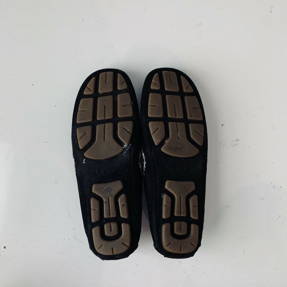 Ugg Calze Rustic Weave Black Suede Moccasins - Picture 4 of 5
